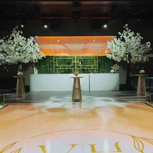 Green Boxwood Flower Wall 8x24