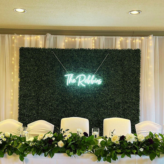 Green Boxwood Flower Wall