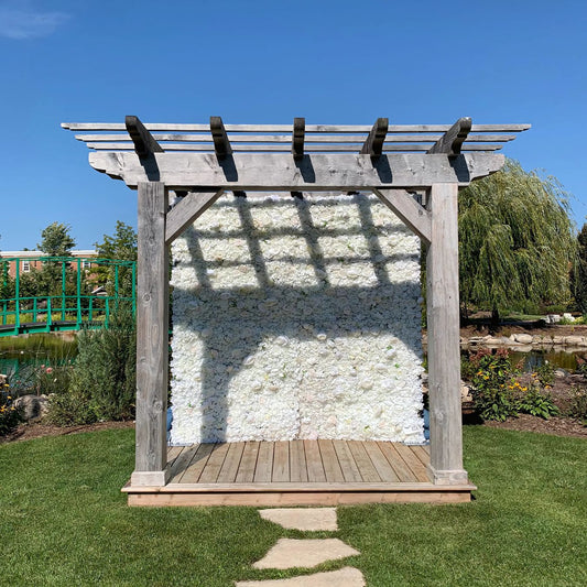 White Champagne Flower Wall