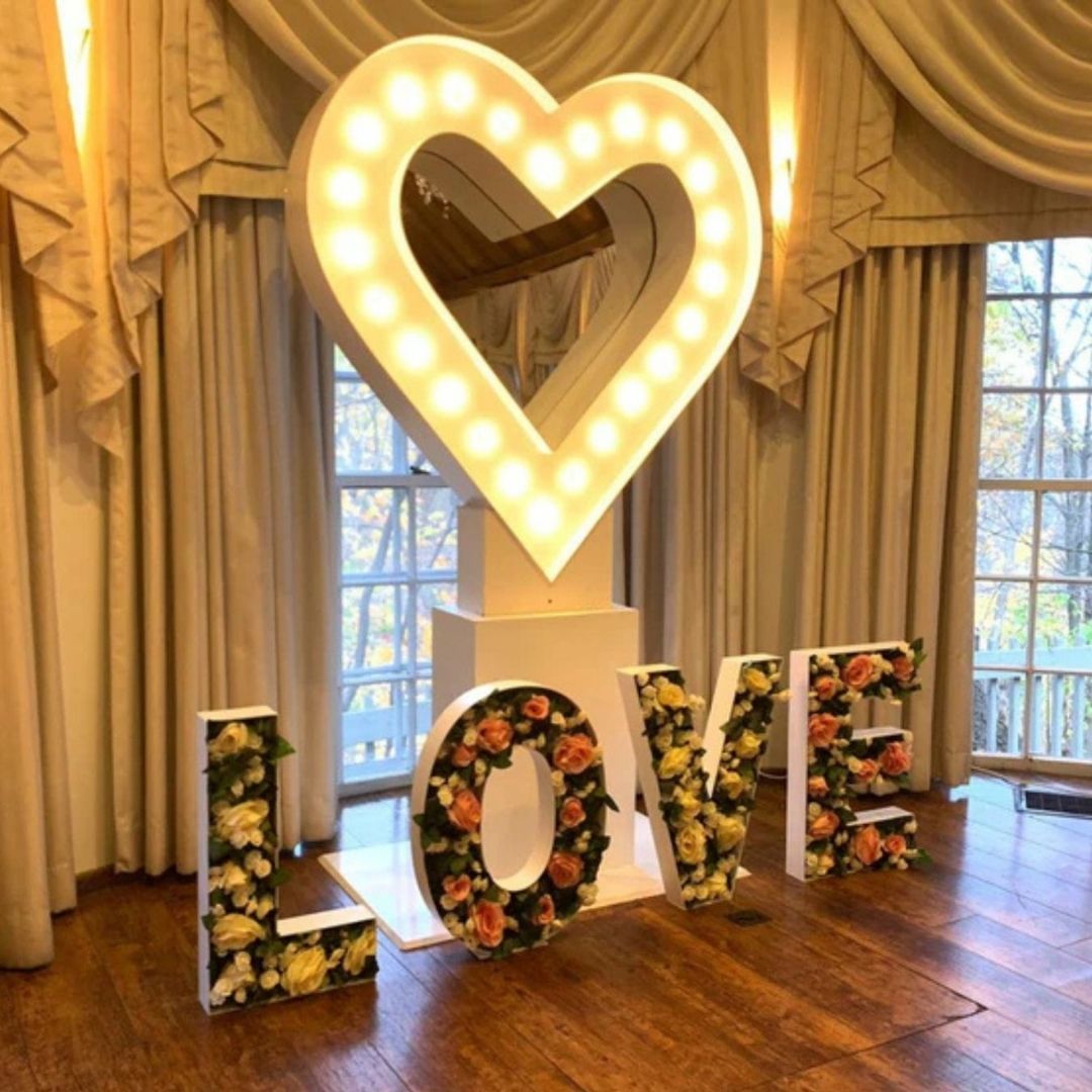 Heart Marquee Sign with Love letters