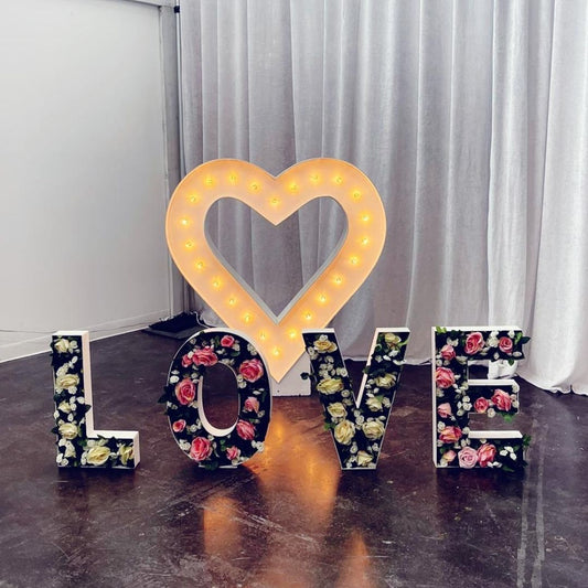 Heart Marquee Sign with Love Letters