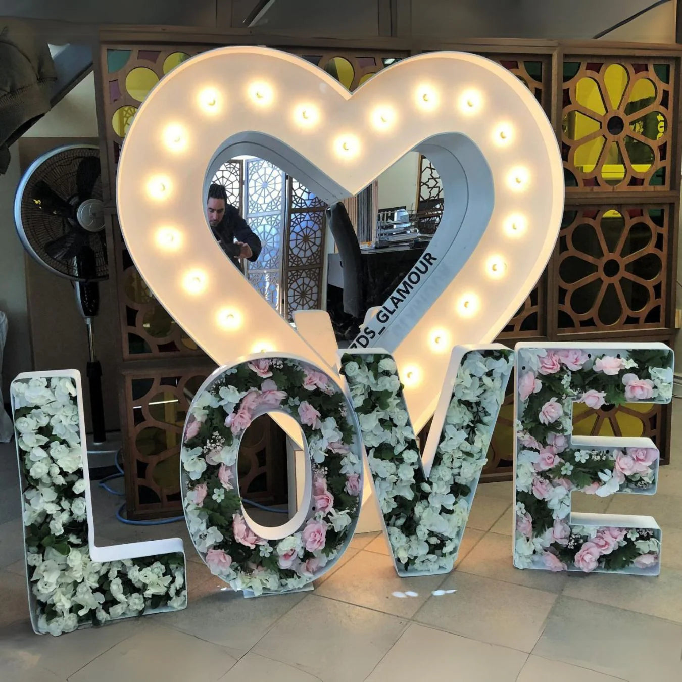 Heart Marquee Sign with Love letters