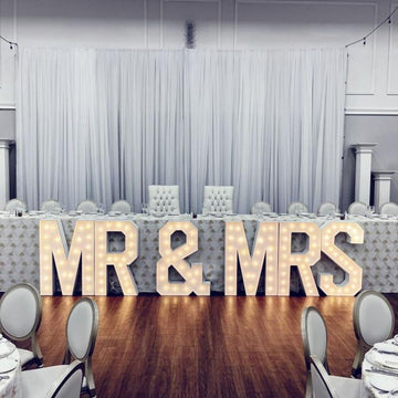MR & MRS Marquee Letters with Lights