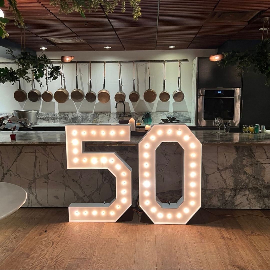 Marquee Numbers with Lights