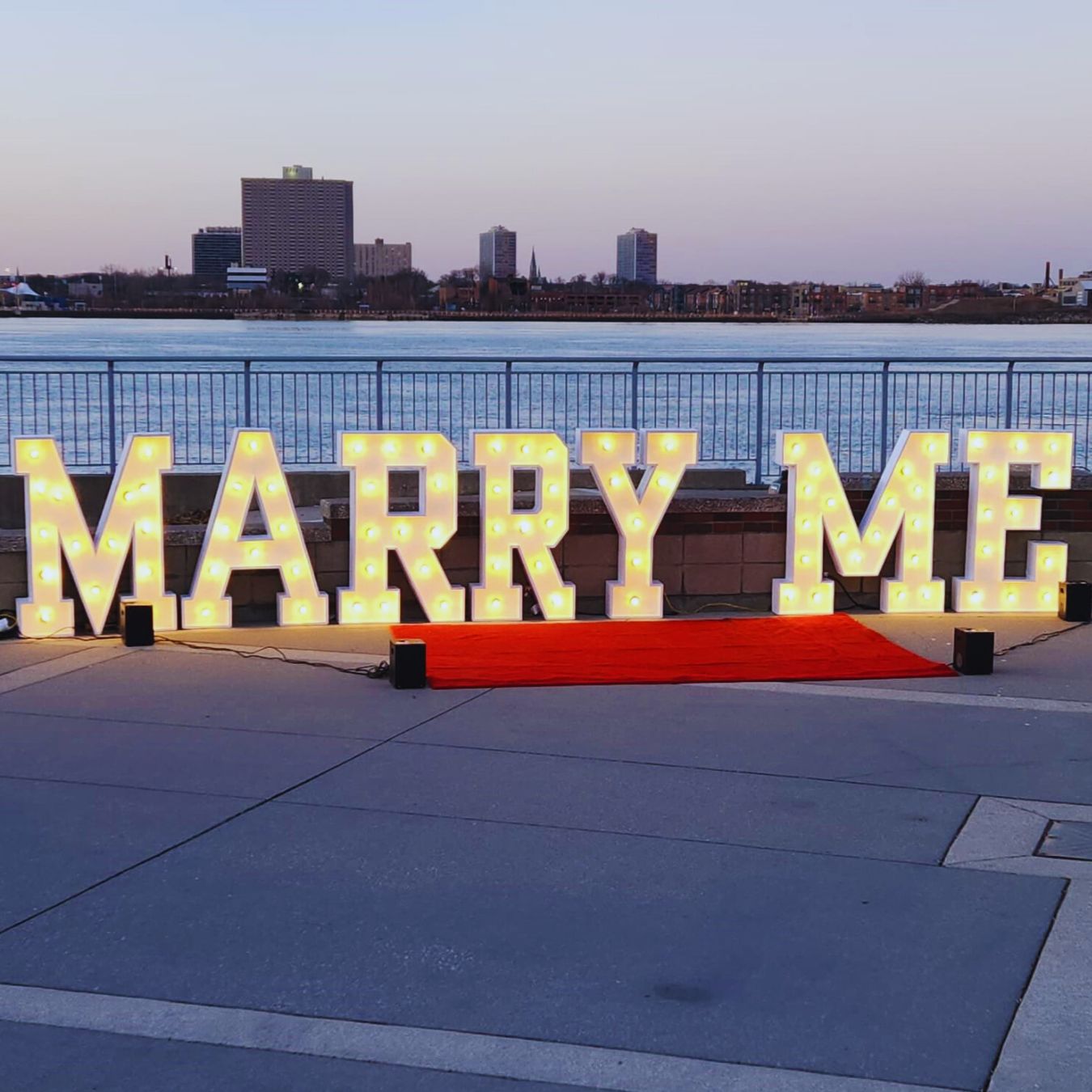 Marry Me Marquee Letters with Lights