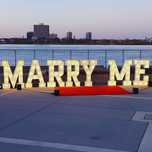 Marry Me Marquee Letters with Lights
