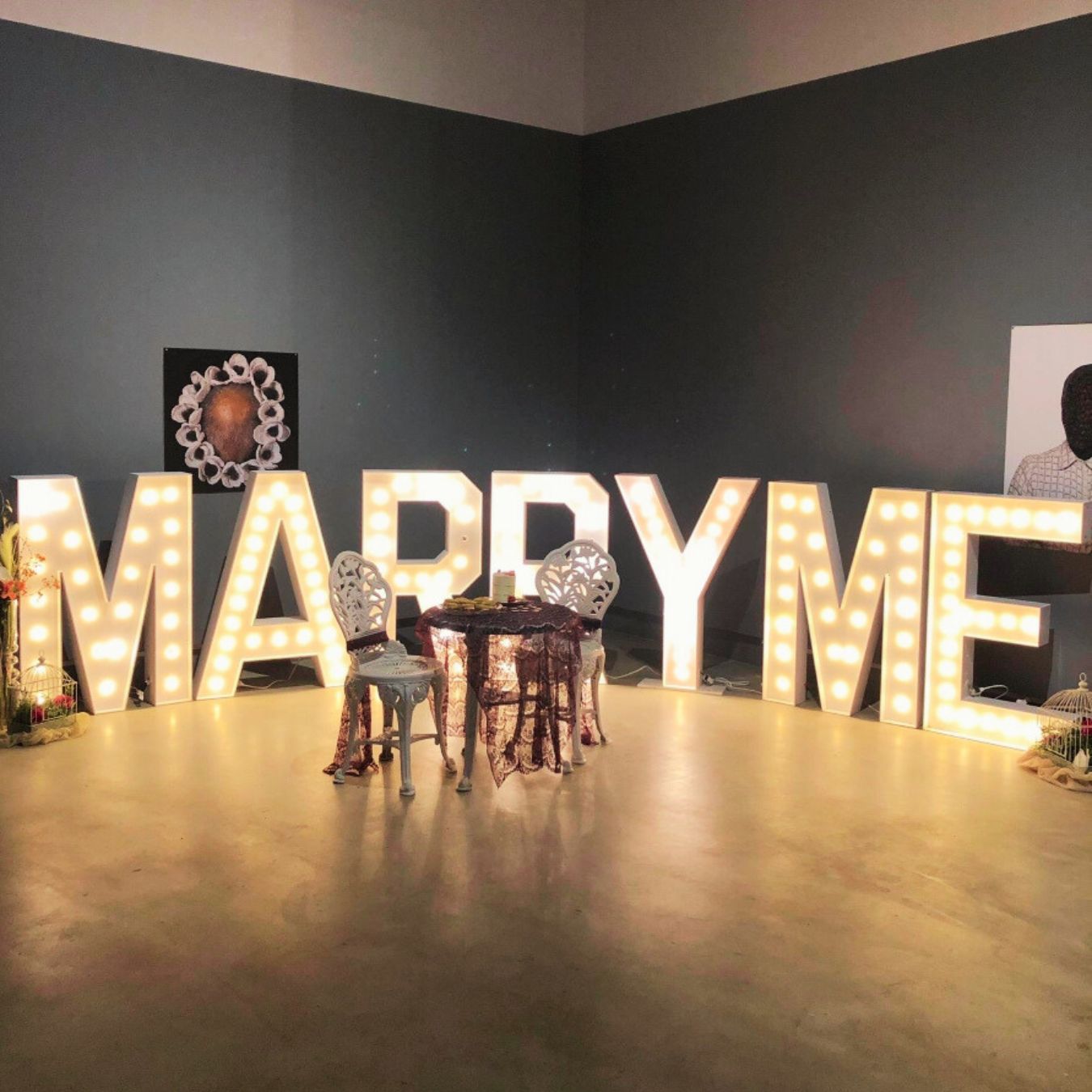 Marry Me Marquee Letters With Lights