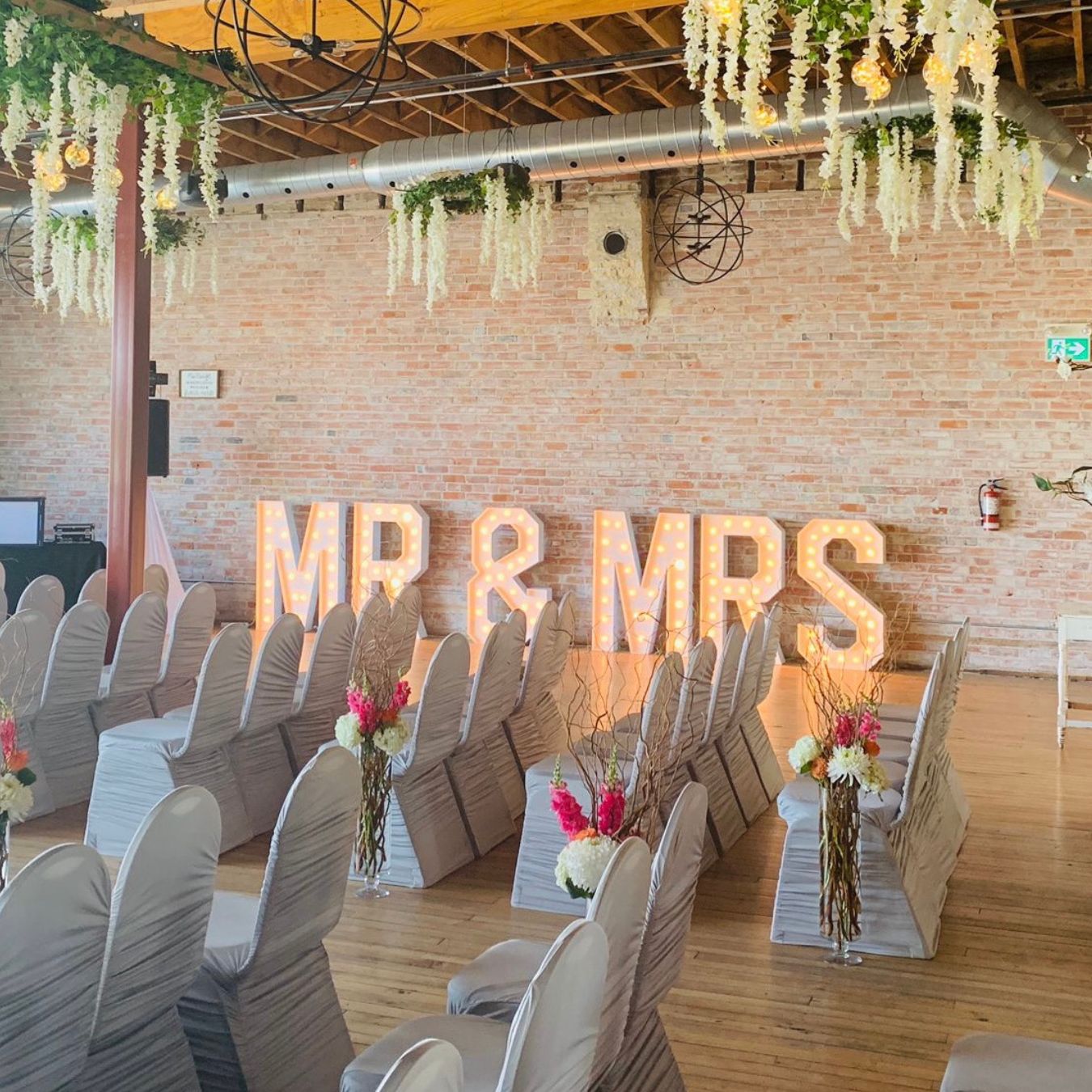 MR & MRS Marquee Letters with Lights